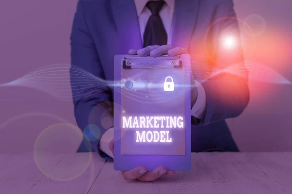 Signo de texto que muestra el modelo de marketing. Análisis estadístico fotográfico conceptual como regresiones emultivariadas en las ventas . — Foto de Stock