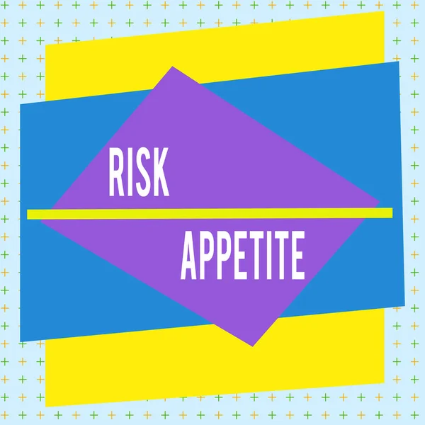 Handwriting text writing Risk Appetite. Concept meaning the level of risk an organization is prepared to accept Asymmetrical uneven shaped format pattern object outline multicolour design. — Stock Fotó