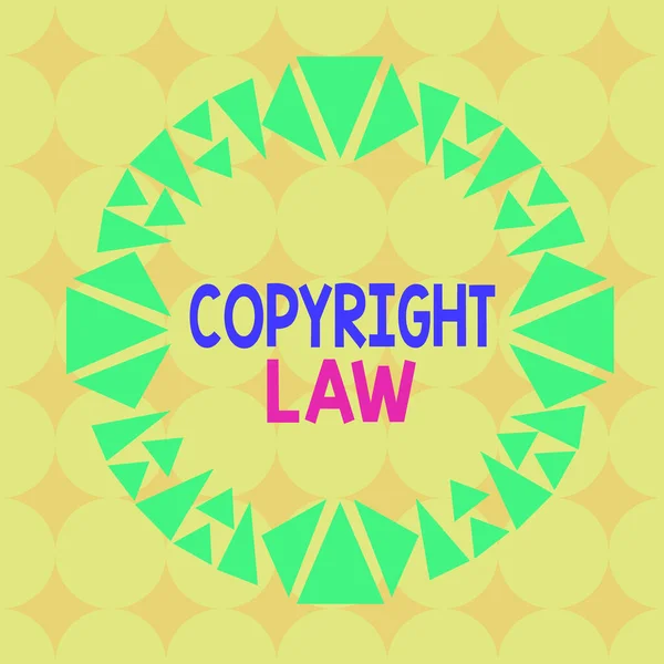 Handwriting text Copyright Law. Concept meaning body of law that governs the original works of authorship Asymmetrical uneven shaped format pattern object outline multicolour design. — Stock Photo, Image