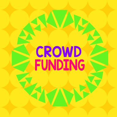 Handwriting text Crowd Funding. Concept meaning technique of raising money from a large number of showing Asymmetrical uneven shaped format pattern object outline multicolour design.