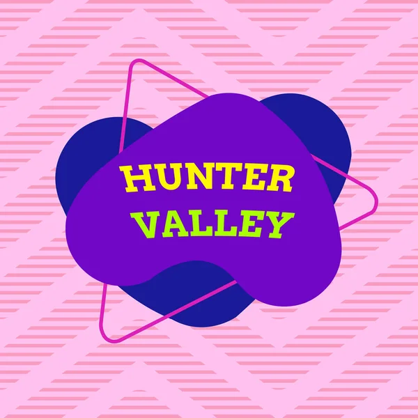 Handwriting text Hunter Valley. Concept meaning Australia best known wine regions State of New South Wales Asymmetrical uneven shaped format pattern object outline multicolour design. — Stock Photo, Image