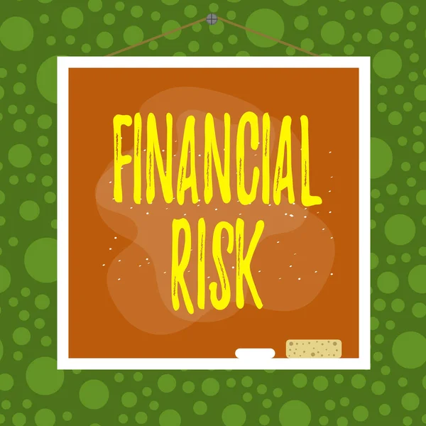 Text sign showing Financial Risk. Conceptual photo any of various types of risk associated with financing Asymmetrical uneven shaped format pattern object outline multicolour design.