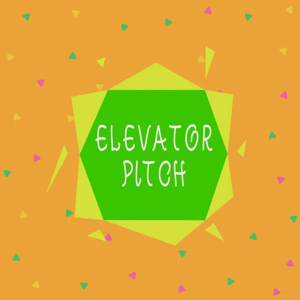 Handwriting text Elevator Pitch. Concept meaning the elevator statement is a short description of an idea Asymmetrical uneven shaped format pattern object outline multicolour design. — Stock Fotó