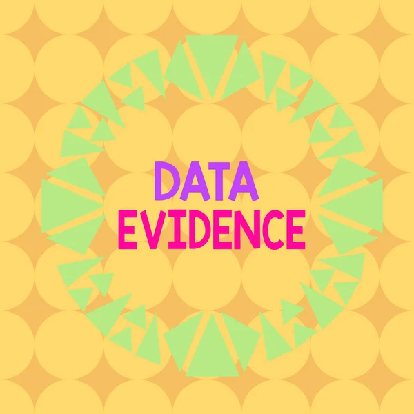 Handwriting text Data Evidence. Concept meaning relevant and furnishes proof that supports a conclusion Asymmetrical uneven shaped format pattern object outline multicolour design. — Stockfoto