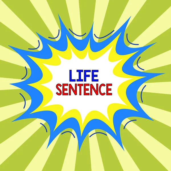 Handwriting text writing Life Sentence. Concept meaning the punishment of being put in prison for a very long time Asymmetrical uneven shaped format pattern object outline multicolour design. — 스톡 사진