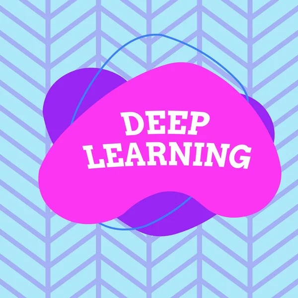 Text sign showing Deep Learning. Conceptual photo the collection of algorithms used in machine learning Asymmetrical uneven shaped format pattern object outline multicolour design.