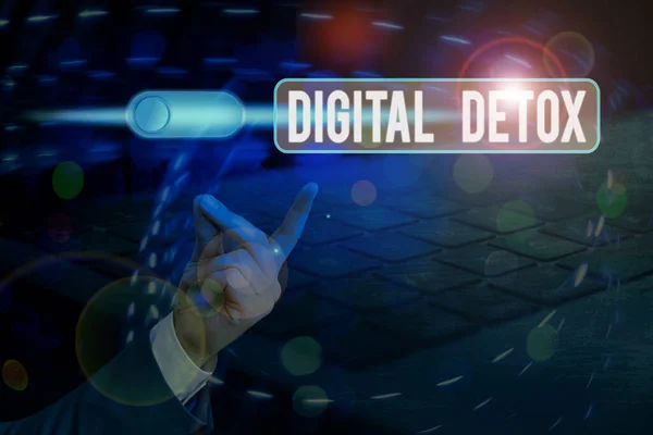 Tulisan kata Digital Detox. Konsep bisnis untuk periode waktu selama demonstrasi berhenti dari menggunakan gadget . — Stok Foto