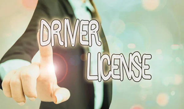 Text sign showing Driver License. Conceptual photo a document permitting a demonstrating to drive a motor vehicle. — 스톡 사진