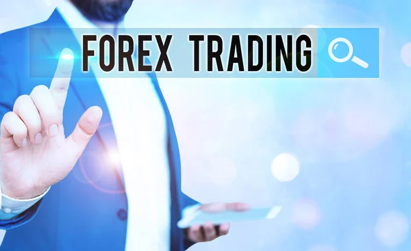 Handwriting texto Forex Trading. Conceito que significa troca de moedas entre dois ou mais países . — Fotografia de Stock