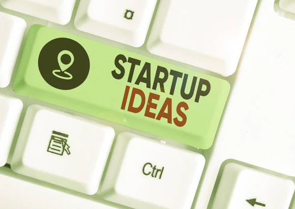 Conceptueel handschrift met Startup Ideas. Business foto tekst Concept dat kan worden gebruikt voor financieel gewin van het bedrijfsleven. — Stockfoto