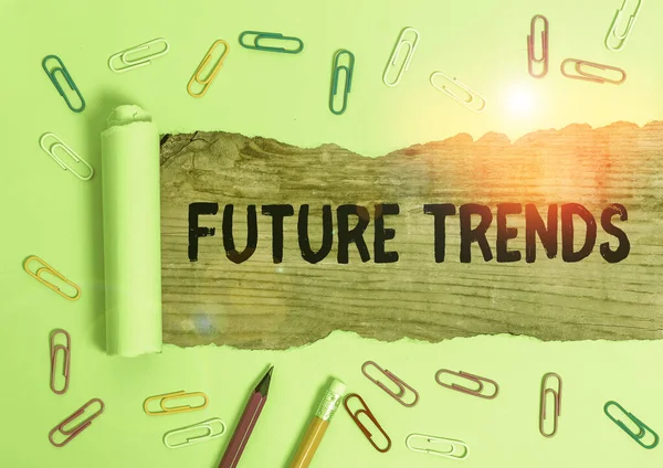 Handwriting text writing Future Trends. Concept meaning forecasts affecting technology customers and business.