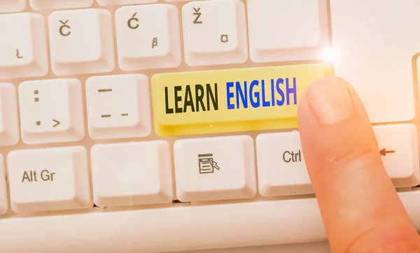 Word writing text Learn English. Business concept for gain or acquire knowledge of speaking and writing English.