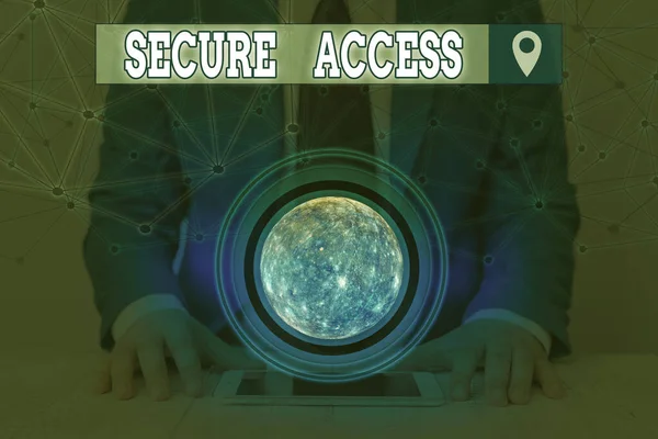 Handschriftlicher Text Secure Access. Konzept zur Verbesserung der Sicherheit und Kryptographie in Geräten Elemente dieses Bildes stammen von der Nasa. — Stockfoto