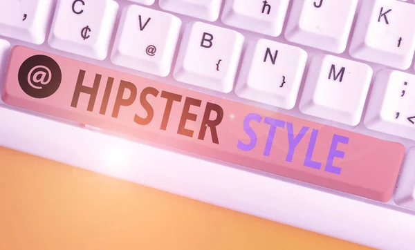 Handwriting text writing Hipster Style. Concept meaning Fashion choices and music interests fall outside the majority. — Stock Photo, Image
