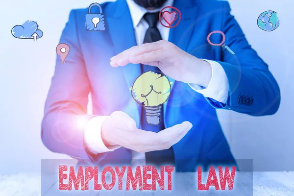 Handwriting text writing Employment Law. Concept meaning deals with legal rights and duties of employers and employees.