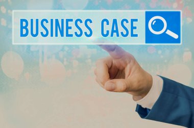 Handwriting text writing Business Case. Concept meaning provides justification for undertaking a project or program.