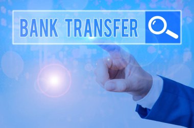 Banka Aktarımı el yazısı metni. Para bir banka hesabından diğerine gönderildiğinde konsept anlamı.