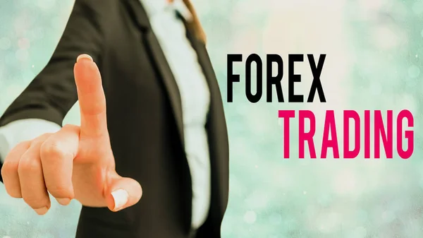 Palavra escrita texto Forex Trading. Conceito de negócio para troca de moedas entre dois ou mais países . — Fotografia de Stock