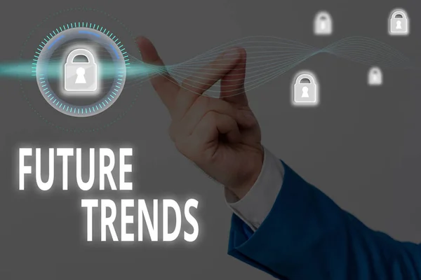 Word writing text Future Trends. Business concept for forecasts affecting technology customers and business. — Stockfoto