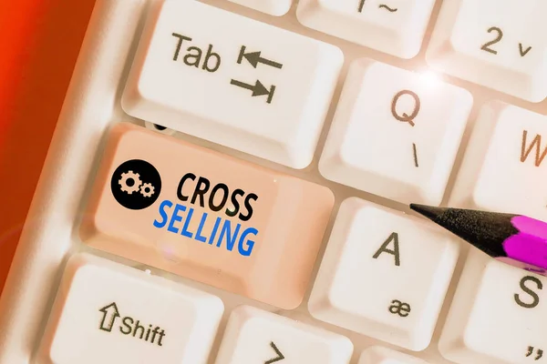 Text sign showing Cross Selling. Conceptual photo to sell complementary products to an existing customer.