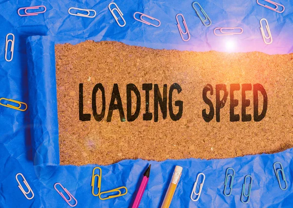 Word writing text Loading Speed. Business concept for time takes to download and display the content of a web page. — Stock Photo, Image