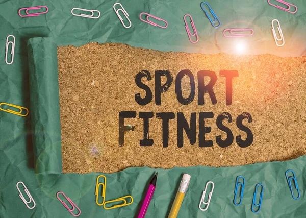 Sinal de texto mostrando Sport Fitness. Foto conceitual Condicionamento de atletas para as demandas únicas de seus esportes . — Fotografia de Stock