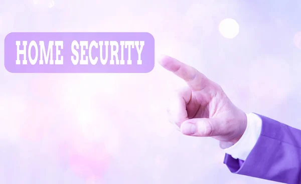 Handschriftliche Textschreiben Home Security. Konzept bedeutet ein System, das Ihr Zuhause vor unerwünschten Eindringlingen schützt. — Stockfoto