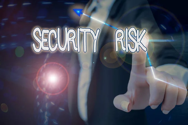 Text sign showing Security Risk. Conceptual photo possesses a possible threat to the security of something. — Stock Photo, Image