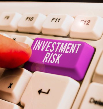 Sözcük yazma Yatırım Riski. Yatırım kararının doğasında olan potansiyel finansal kayıp konsepti.