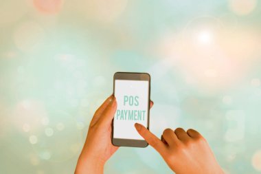 Word writing text Pos Payment. Business concept for customer tenders payment in exchange for goods and services.