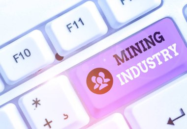 Metin yazma endüstrisi. Değerli minerallerin ve jeolojik malzemelerin çıkarılması için iş konsepti.