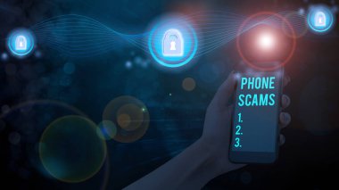 Telefon dolandırıcılığını gösteren bir mesaj. Yasadışı para elde etmek için telekomünikasyon kavramsal fotoğraf kullanımı.