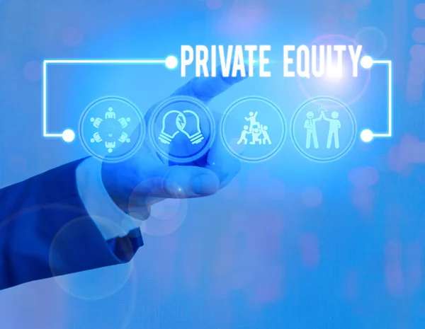 Text sign showing Private Equity. Conceptual photo the money invested in firms which have not gone public.