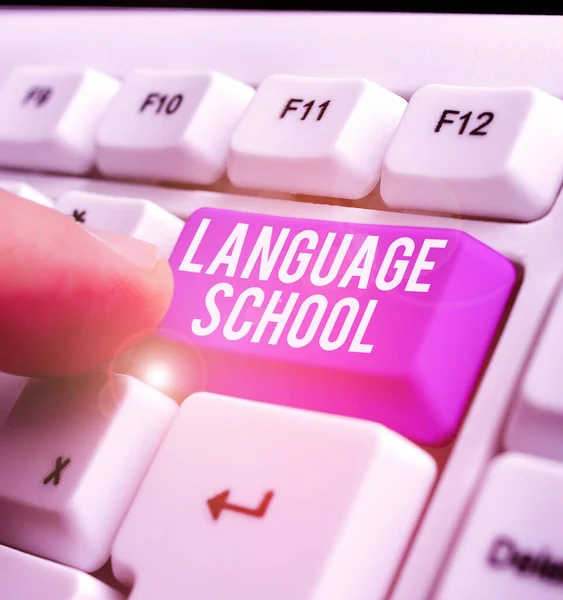 Word writing text Language School. Business concept for educational institution where foreign languages are taught.