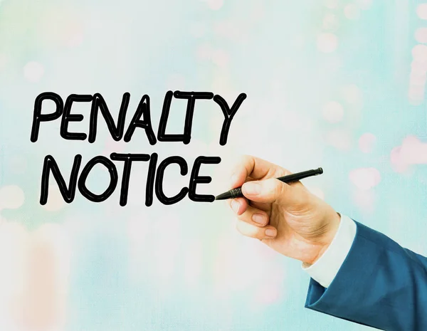 Word writing text Penalty Notice. Business concept for the immediate fine given to showing for minor offences. — Φωτογραφία Αρχείου