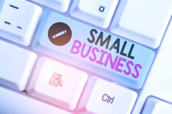 Πινακίδα κειμένου που δείχνει μικρές επιχειρήσεις. Εννοιολογική φωτογραφία ιδιωτικών εταιρειών που έχει λιγότερους εργαζομένους. — Φωτογραφία Αρχείου