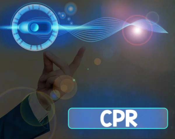 Word writing text Cpr. Business concept for cardiopulmonary resuscitation Method used to keep someone alive. — Stock fotografie