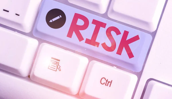 Text sign showing Risk. Conceptual photo Possibility of losing something of value or threat of damage. — Stockfoto