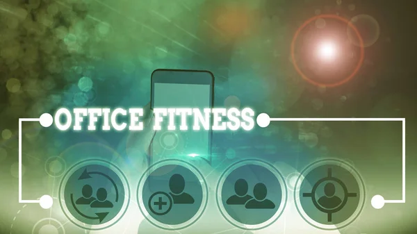 Handwriting text Office Fitness. Concept meaning Encouraging fitness and balance lifestyle in the workplace. — 图库照片