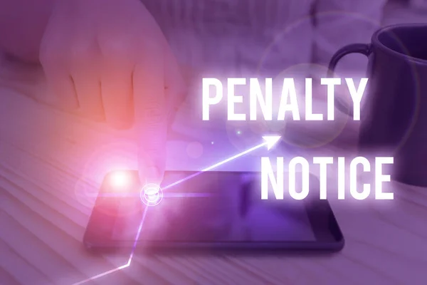 Penalty uyarısını gösteren metin işareti. Kavramsal fotoğraf, küçük suçlar için anında verilen para cezası.. — Stok fotoğraf