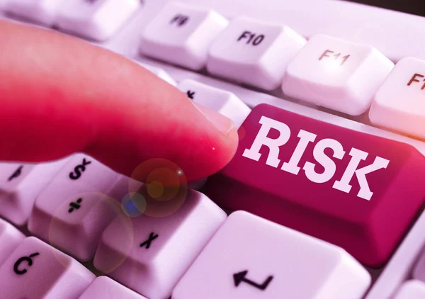 Text sign showing Risk. Conceptual photo Possibility of losing something of value or threat of damage. — Stockfoto