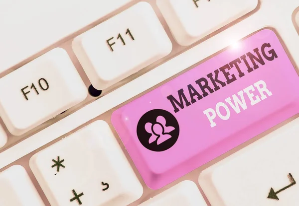 Slovo psaní textu Marketing Power. Obchodní koncept pro schopnost firmy ziskově zvýšit tržní cenu. — Stock fotografie