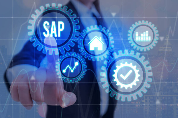 Пишу записку, показывающую SAP. Программа для автоматизации бизнес-процессов SAP. Концепция системы планирования ресурсов предприятия ERP на виртуальном экране. ИИ. Искусственный интеллект
..