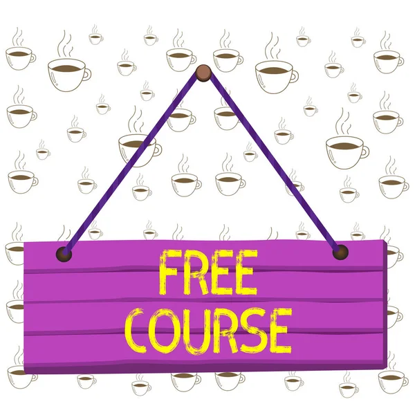 Writing note showing Free Course. Business photo showcasing series of lessons or lectures teaching skills you need Wood plank nail pin string board colorful background wooden panel fixed.