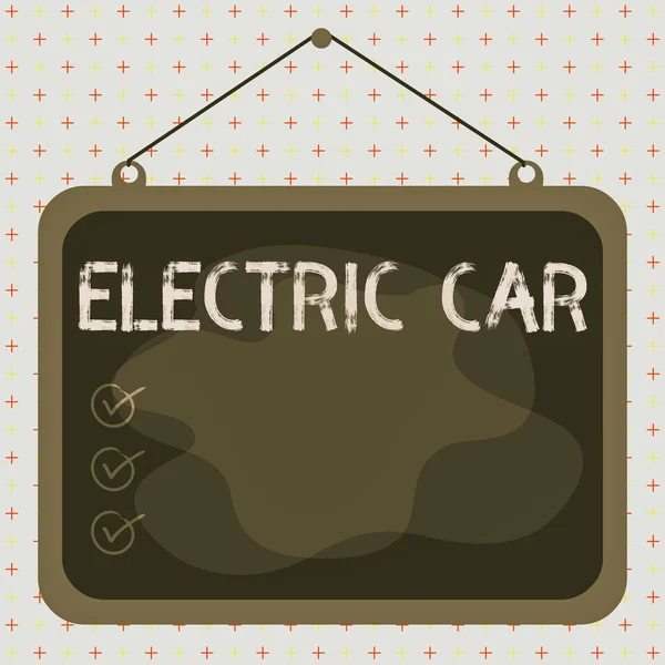 Word κείμενο Γράφοντας ηλεκτρικό αυτοκίνητο. Επιχειρηματική έννοια για ένα αυτοκίνητο που προωθείται από ένα ή περισσότερα ηλεκτρικά μοτέρ ασύμμετρη σχήμα μοτίβο σχήμα αντικείμενο περίγραμμα πολύχρωμο σχεδιασμό. — Φωτογραφία Αρχείου