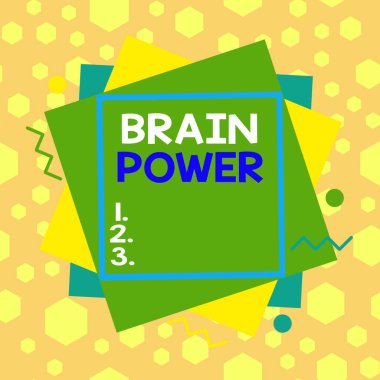 Beyin gücünü gösteren kavramsal el yazısı. İş fotoğrafı metni algılama yeteneği Deneyimden anlamak ve kazanç sağlamak Asimetrik biçim desen nesne ana hatları çok renkli tasarım.