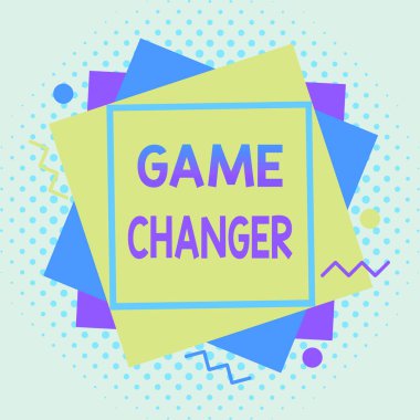 Writing note showing Game Changer. Business photo showcasing way that effects a major shift in the current manner of doing Asymmetrical format pattern object outline multicolor design. clipart