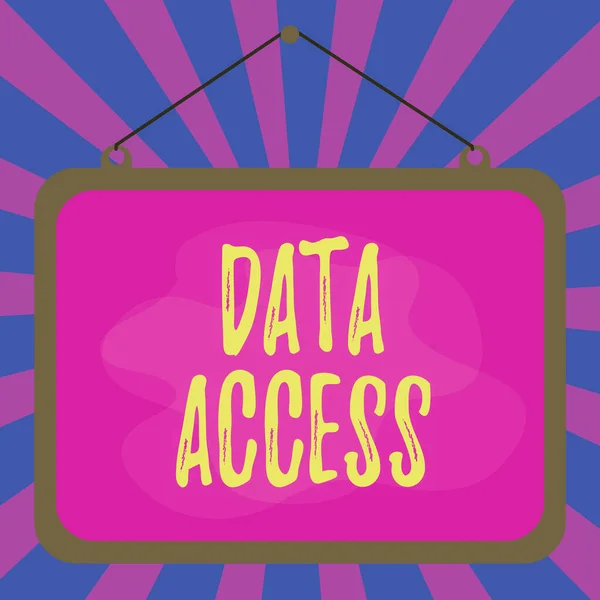 Word writing text Data Access. Business concept for a user s is ability to access data stored within a database Asymmetrical uneven shaped format pattern object outline multicolour design. — Zdjęcie stockowe