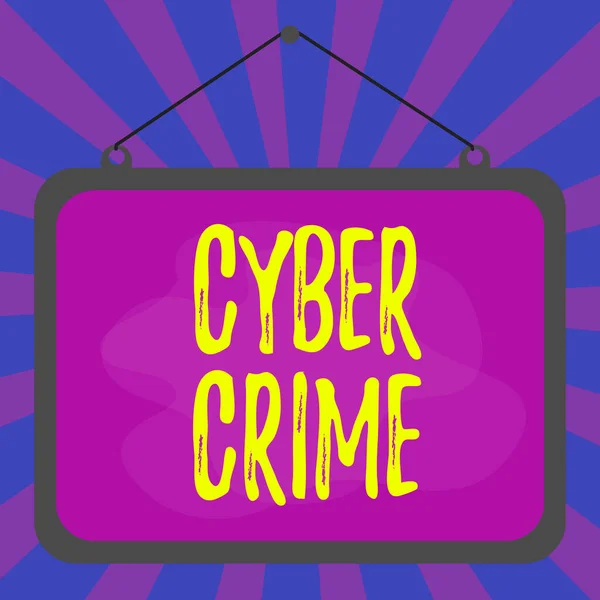 Word writing text Cyber Crime. Business concept for kind of criminal activities carried out by means of Internet Asymmetrical uneven shaped format pattern object outline multicolour design. — Stockfoto