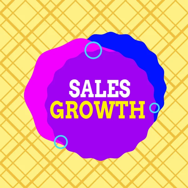 Writing note showing Sales Growth. Business photo showcasing ability to increase revenue over a fixed period of time Asymmetrical format pattern object outline multicolor design. — Stok fotoğraf